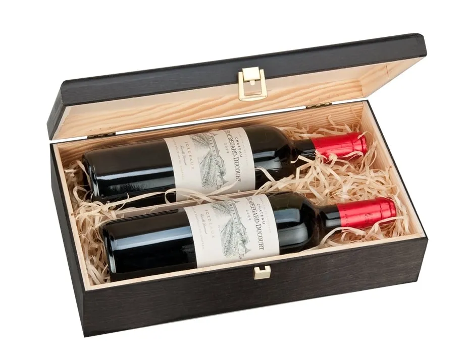 Pudełko drewniane z winem
