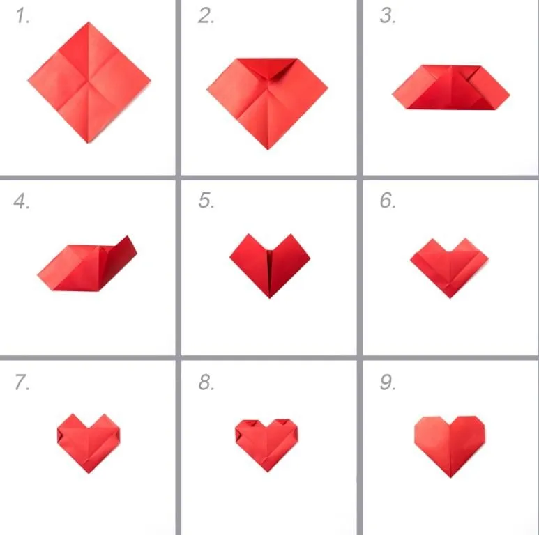 jak zrobić serce origami