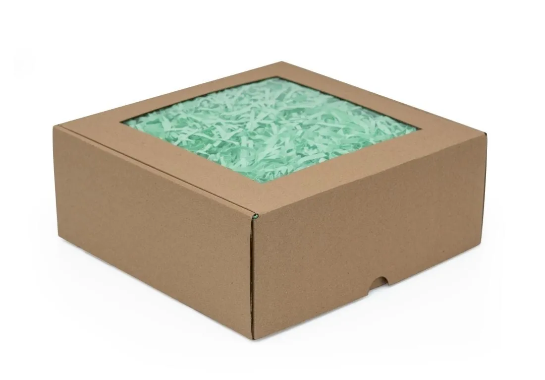 Zielony wypełniacz Sizzlepak w pudełku z oknem