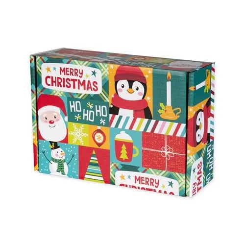 Kolorowe pudełka z motywem pingwina