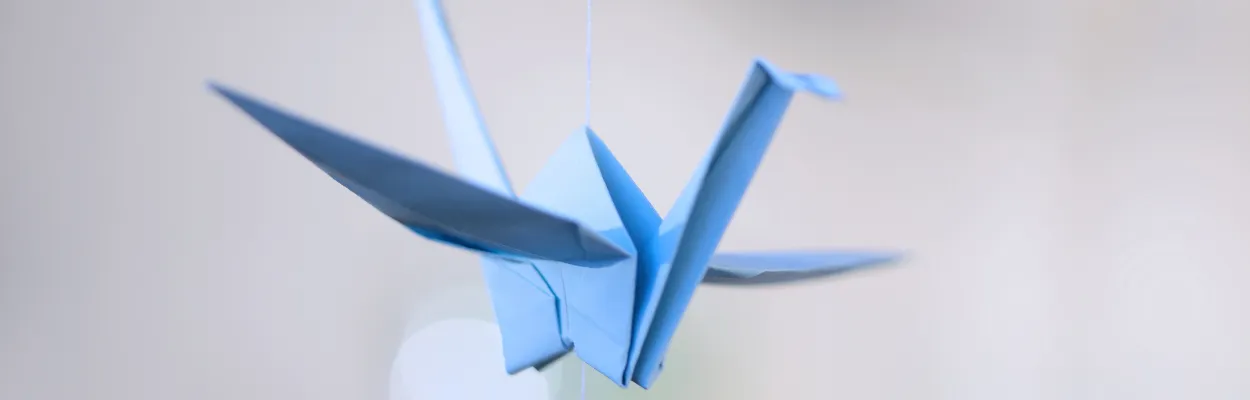Origami ptak niebieski