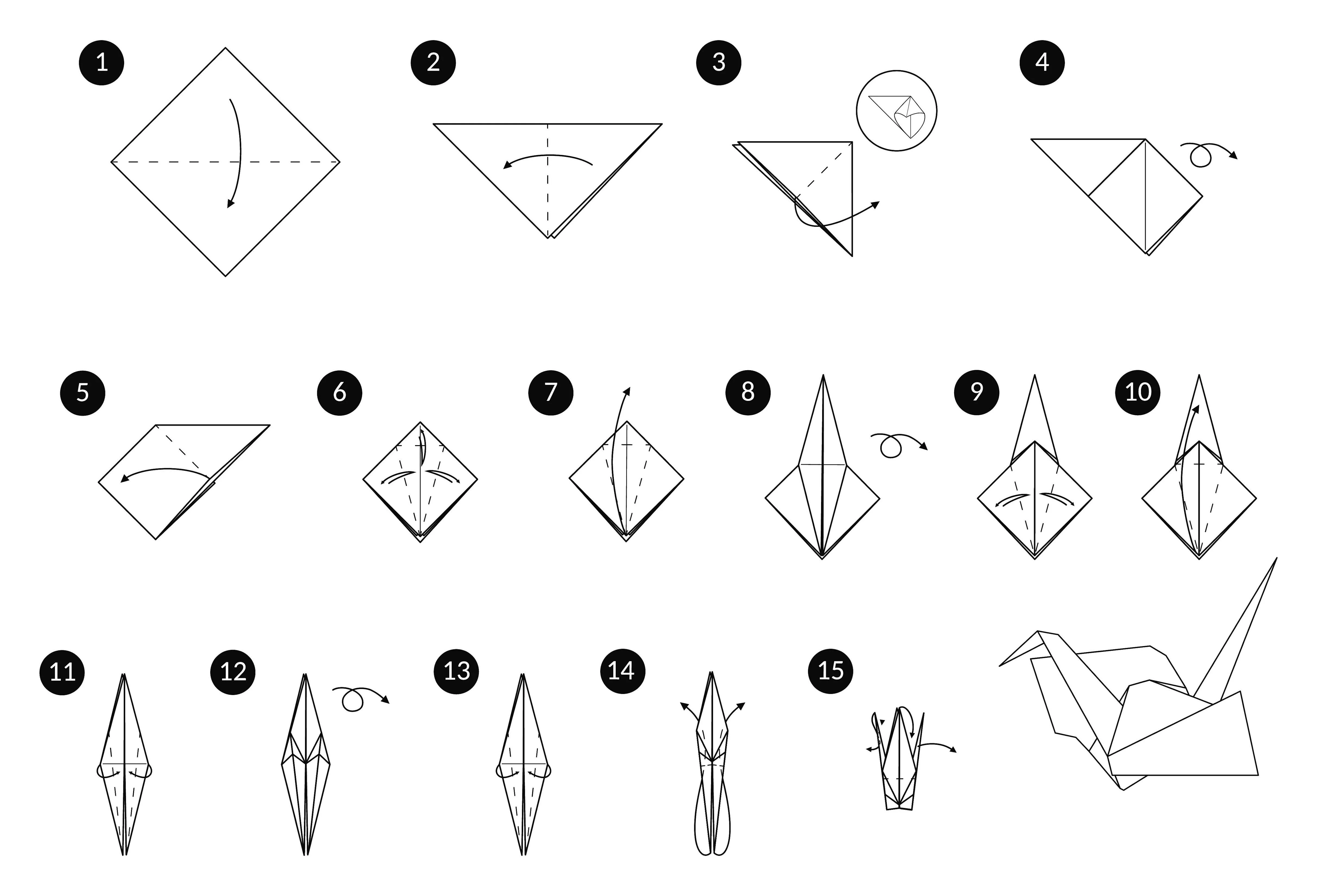 łabędź origami