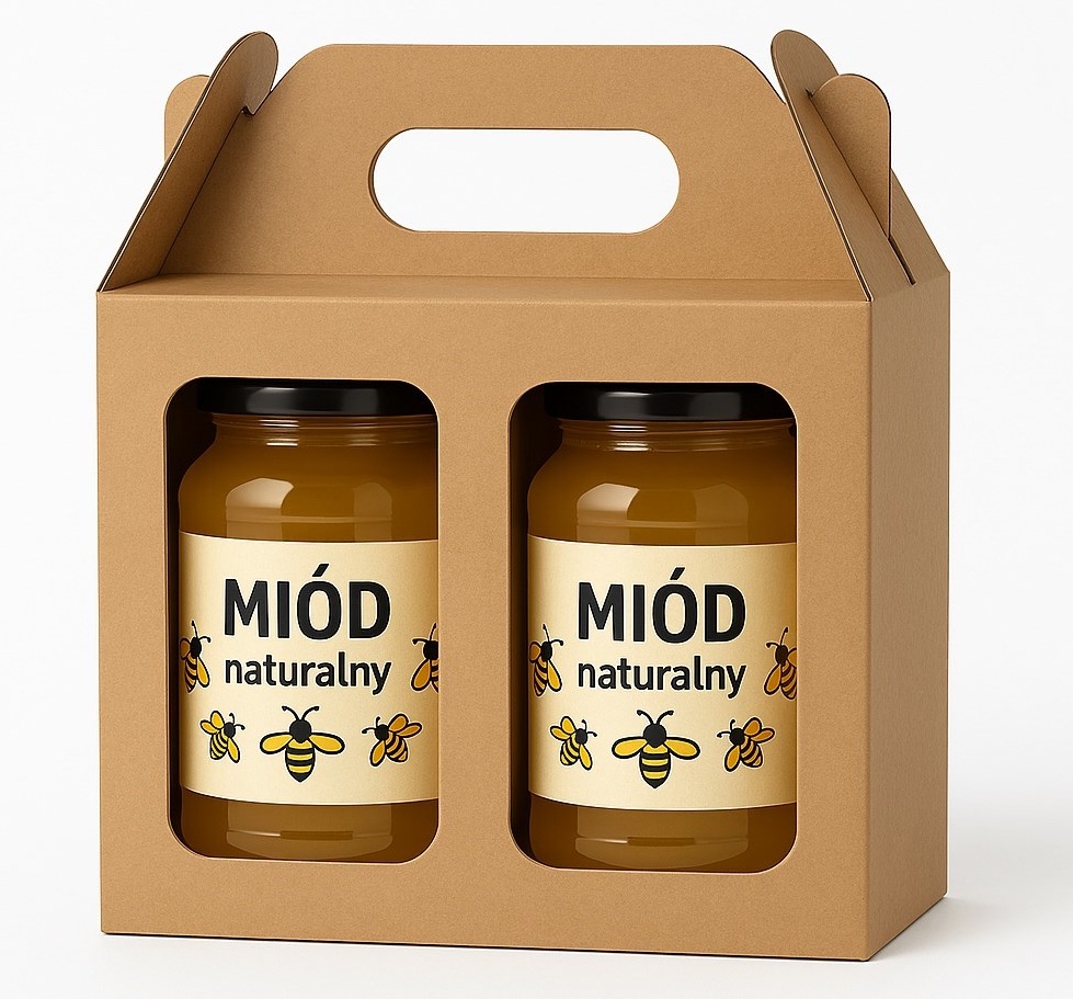 Pudełko na dwa słoiki z miodem