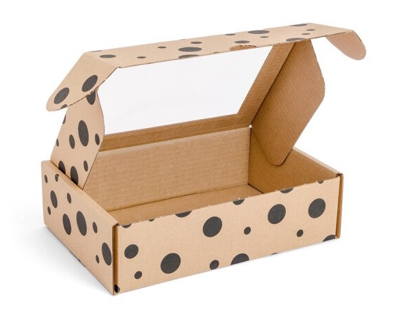 Pudełko z oknem w kropki