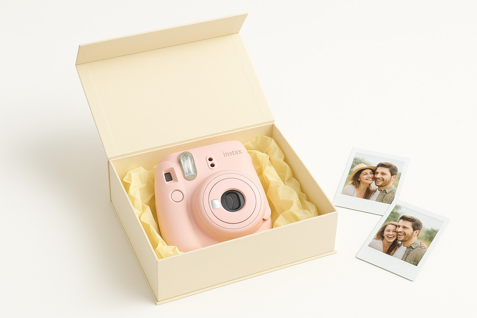 Kremowe pudełko z magnesem