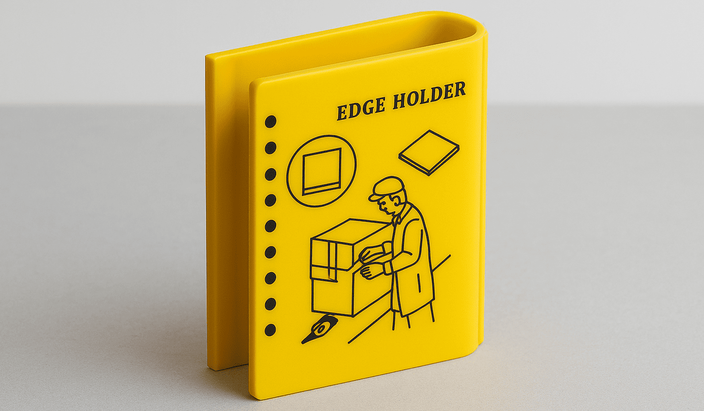  Żółty stoper do klap kartonu