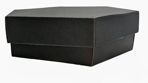 Pudełko karbowane czarne 6-kątne 380x380x90mm