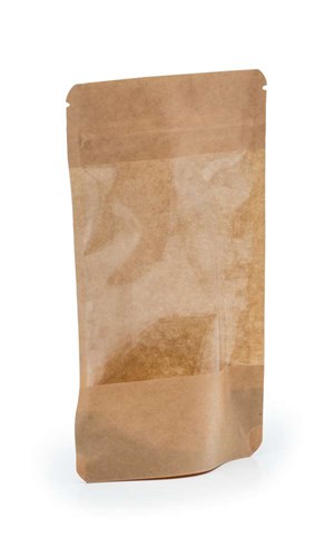 Doypack LIGHT KRAFT 1000ml Duże Okno - 25 sztuk