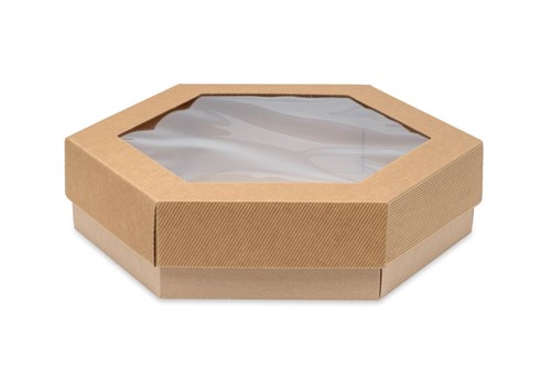 sześciokątne pudełko z oknem