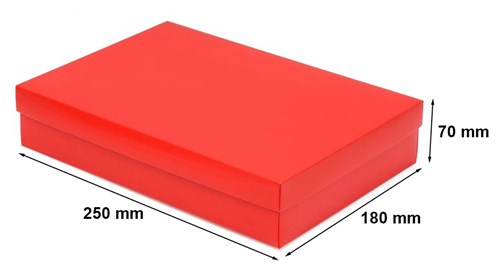 Pudełko Laminowane 250x180x70mm Czerwone