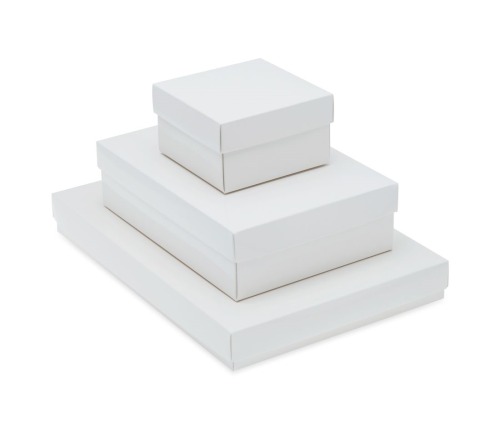 białe pudełko laminowane z wieczkiem