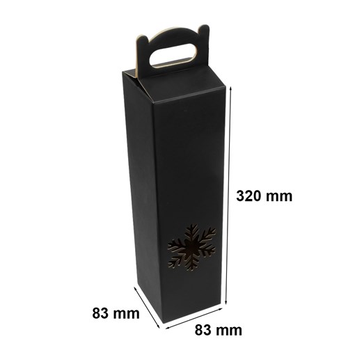 Pudełko na wino śniezka czarne 83x83x320mm F217