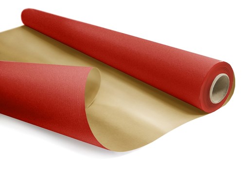 Papier pakowy KRAFT DUO METAL Czerwono-Złoty, rolka 69cm/50m