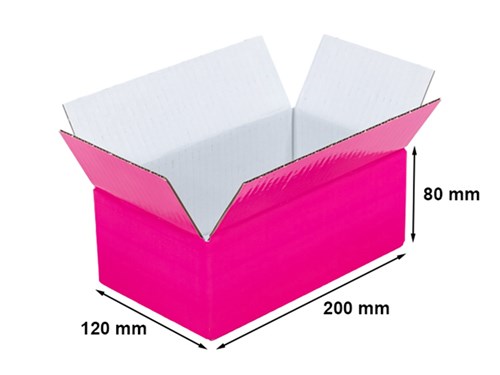 Karton Klapowy 200x120x80mm(zew)Różowy B400