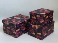 Zestaw pudełek PROSTOKĄT KWIATY MAKI (3 szt)