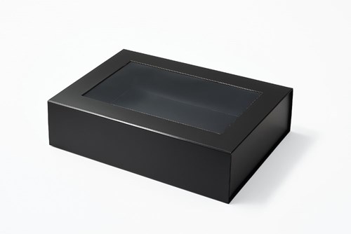 Pudełko Magnetyczne Czarne z Oknem 200x150x55mm (zew.)