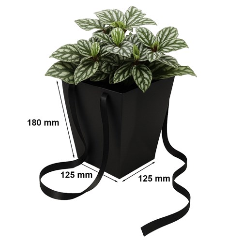 Czarna torba papierowa Prestige 125x125x180 / 165x165 mm – klasyczne opakowanie premium