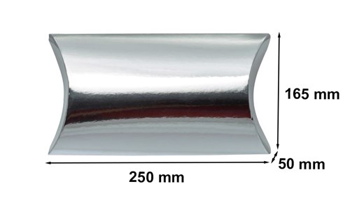 Srebrne pudełko laminowane poduszka