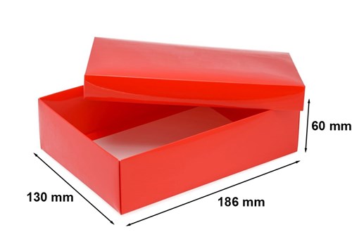 Pudełko ozdobne 186x130x60mm Czerwone M Laminowane
