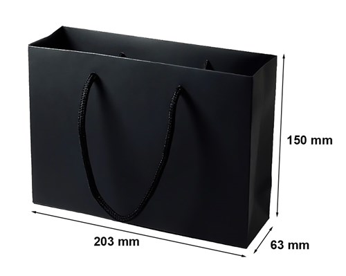 Torba Czarna ze sznurkiem 203x63x150mm (zew) A6