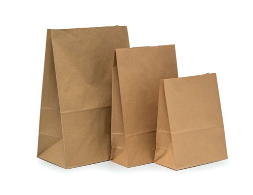 Torba papierowa KLOCKOWA 305x170x425 / BRĄZ GŁADKA - Pakiet 10 szt.
