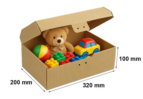 Eko Karton Karbowany z Pokrywką – Kufer na Prezent 320x200x100 mm