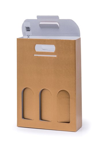 Pudełko K-873 na 3 butelki wina Złote