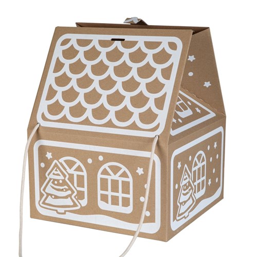Pudełko świąteczne Domek 300x300x350mm (wym. zewn.) +sznurek