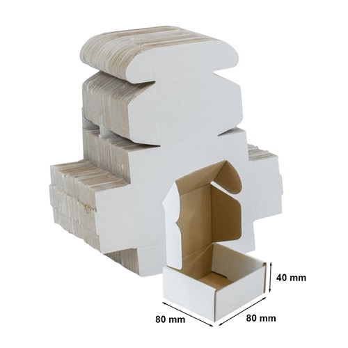 Kartony wykrojnikowe małe 80x80x40mm Białe, 10 sztuk