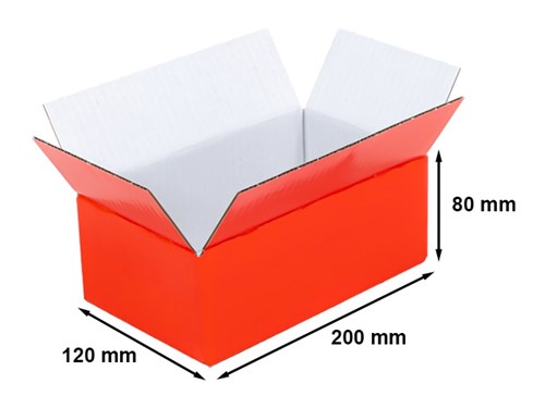 Karton Klapowy 200x120x80mm(zew)Czerwony B400