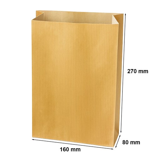 Torebka fałdowa złota KRAFT GOLD 160x270+80mm - 1 szt.
