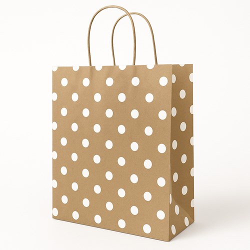 Torba KRAFT BIAŁE KROPKI 230x120x300