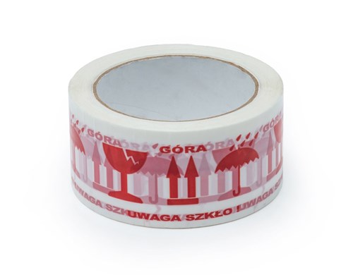 Taśma Ostrzegawcza UWAGA SZKŁO GÓRA 48mm/66m