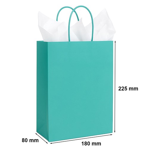 Torebka papierowa morska 180x80x225 mm z uchwytem skręcanym – mała i elegancka