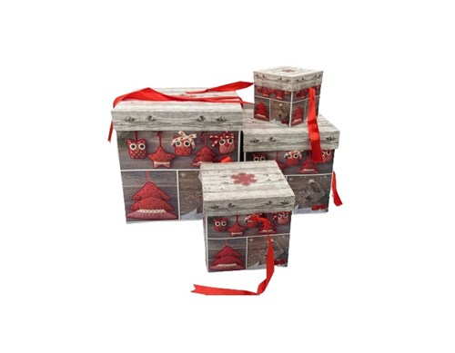 Zestaw Pudełek Świątecznych XMASS (4 szt.)