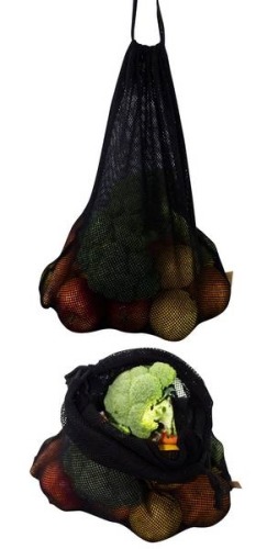 Worek z siatki bawełnianej czarny