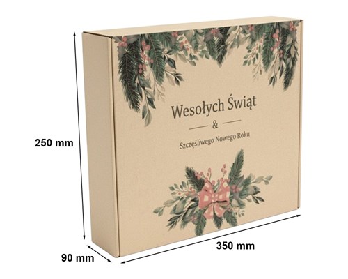 karton fasonowy, karton świąteczny, pudełko Stroik, opakowanie prezentowe, karton 350x250x90