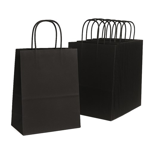 Pakiet - Torba papierowa na prezent 180x80x225 / czarna 10 szt