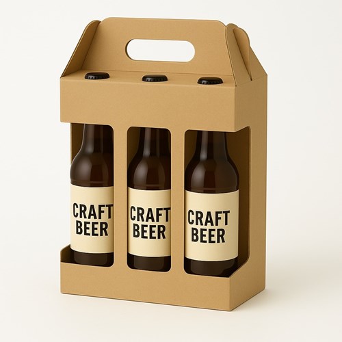 Pudełko z uchwytem na piwo 210x140x258 mm 6 piw – 10 szt.