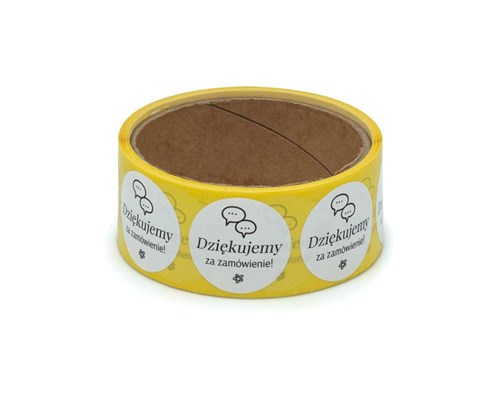 Naklejki okrągłe Białe Dziękujemy za zamówienie