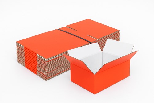 Zestaw 50 czerwonych kartonów klapowych 300x150x100 mm – opakowania do wysyłki i e-commerce