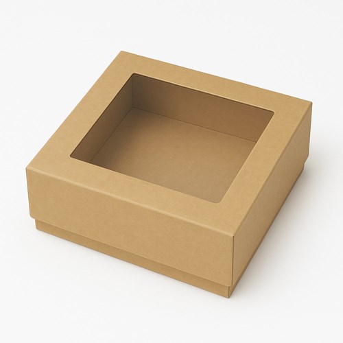 Pudełko Magnetyczne Kraft z Okienkiem 200x200x80mm (zew.)