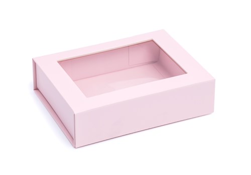 Pudełko Magnetyczne Różowe z okienkiem 200x150x55mm (zew) B6 Ozdobne