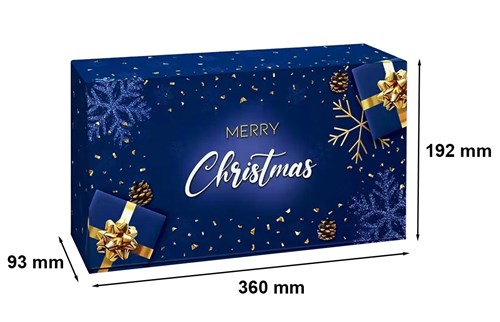 Karton świąteczny na 2 wina MERRYCHRISTMAS 360x192x93mm