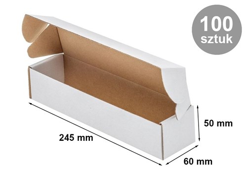 Pakiet - Karton wykr. 245x60x50mm Biały - 100szt