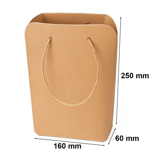 Torba z tektury karbowanej 160x60x250mm, sznurek papierowy