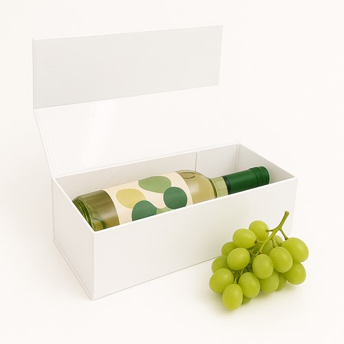 Pudełko z magnesem na 1 wino BIAŁE 100x100x350mm - EASY
