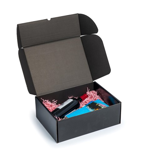 Czarne pudełko prezentowe 350x270x130mm karton ozdobny