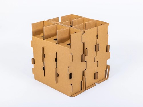 Karton klapowy 353x342x370 mm – transportowy karton na 9 butelek