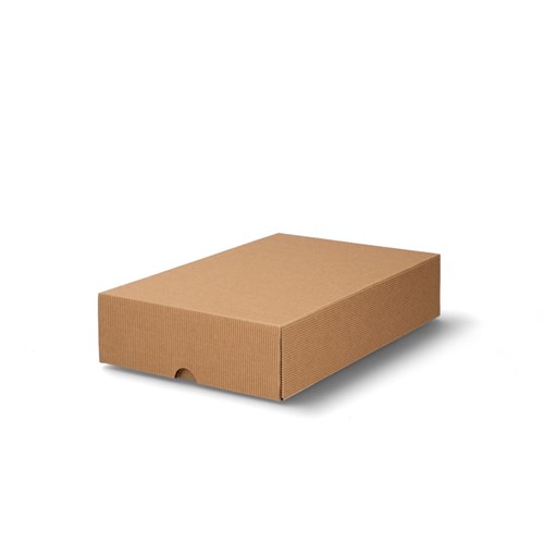 Pudełko karbowane 350x200x100 mm karton brązowy z wieczkiem